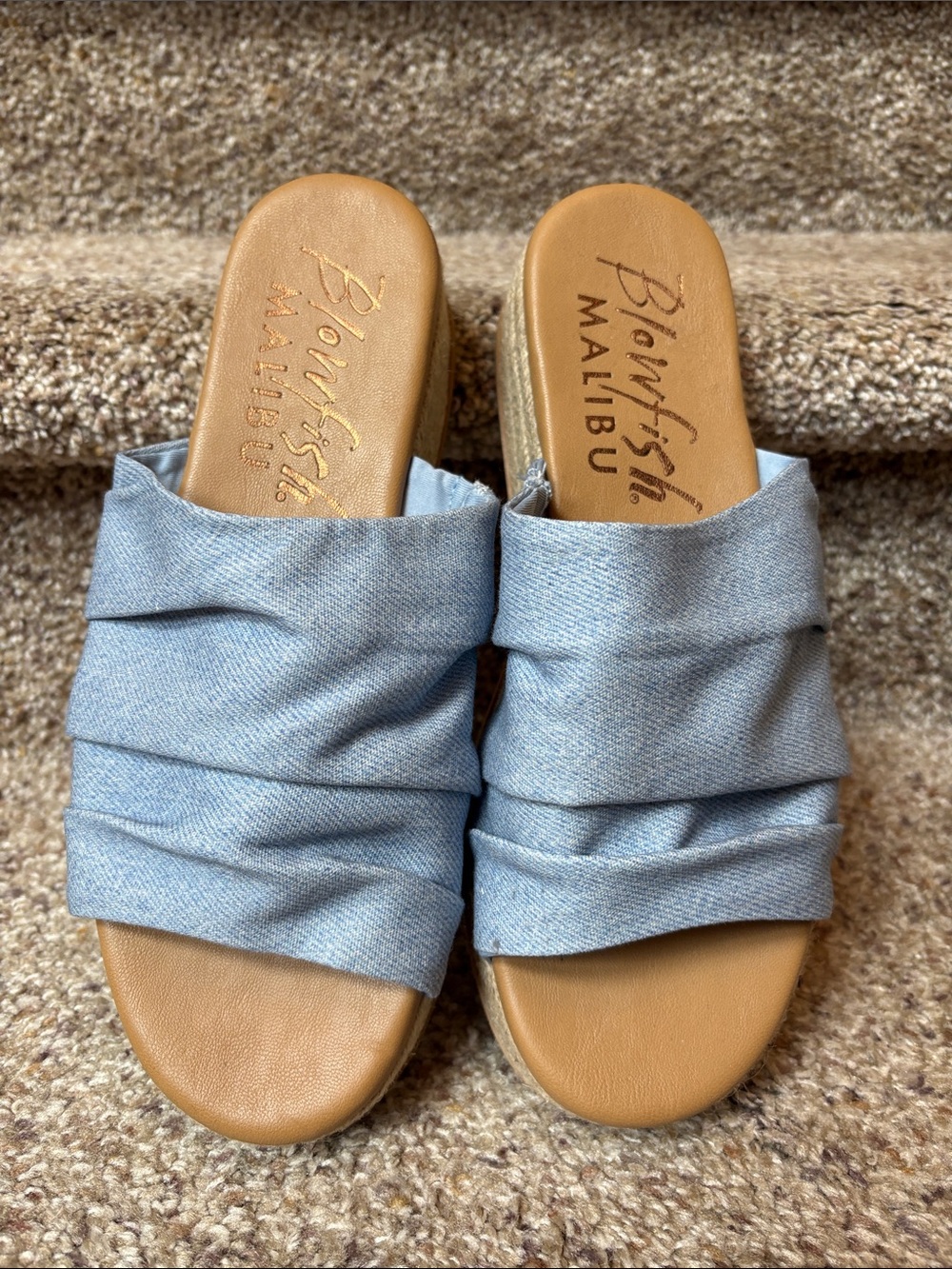 Blowfish Malibu Sandals Blue/Natural - Size 9